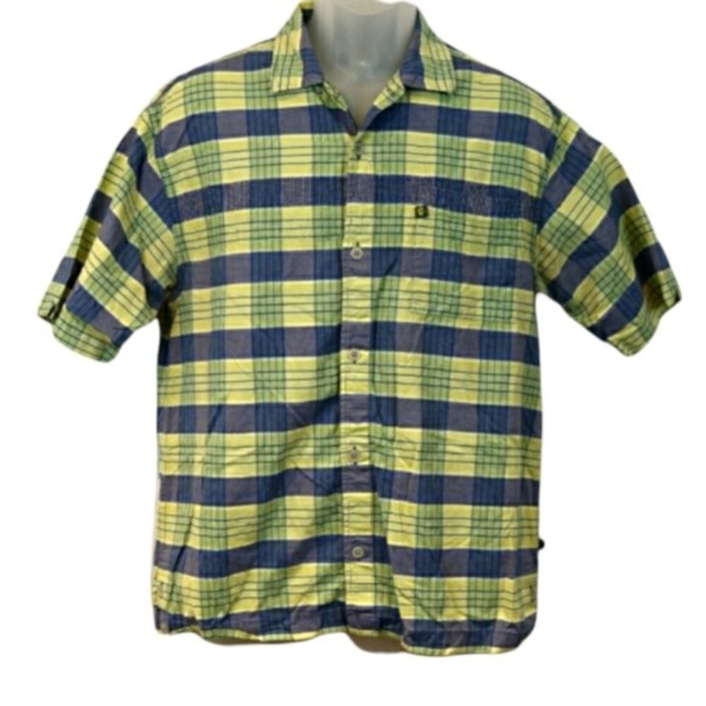 The North Face A5 Series Green Plaid Short-Sleeve Hiking Shirt Medium